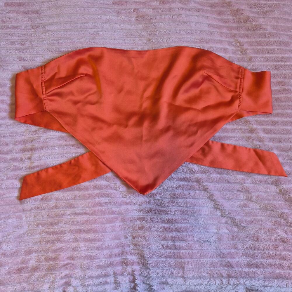 Nasty Gal US 6 Orange Bandana Top Tie Closure